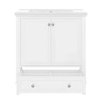 MAYEERTY Meuble-lavabo de salle de bain 30 po sans évier, portes d'armoire multifonctionnelles, tiroir, cadre solide en MDF noir