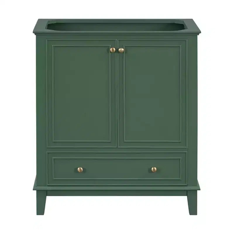MAYEERTY Meuble-lavabo de salle de bain 30 po sans évier, portes d'armoire multifonctionnelles, tiroir, cadre solide en MDF noir