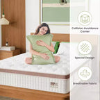 Matelas hybride Whisen 14 King, matelas ergonomique de luxe, matelas en mousse à mémoire de forme, ressorts ensachés