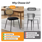 COZONY Lot de 2 Chaises de Salle à Manger en Métal, Chaises de Cuisine Modernes Rembourrées avec Dossier en Treillis Tressé et Structure en Métal Robuste