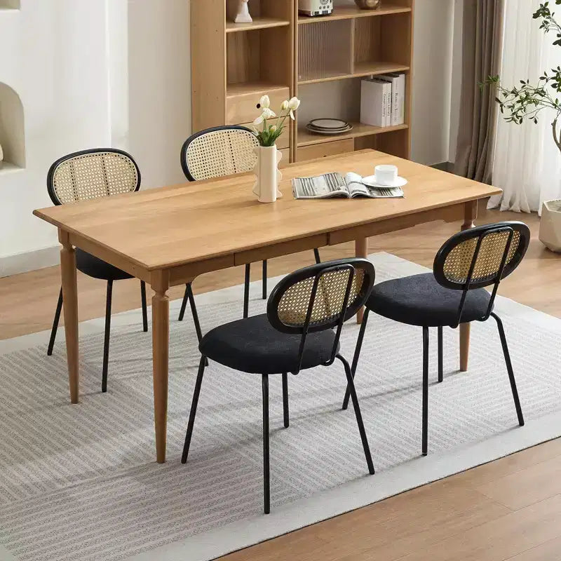 COZONY Lot de 2 Chaises de Salle à Manger en Métal, Chaises de Cuisine Modernes Rembourrées avec Dossier en Treillis Tressé et Structure en Métal Robuste