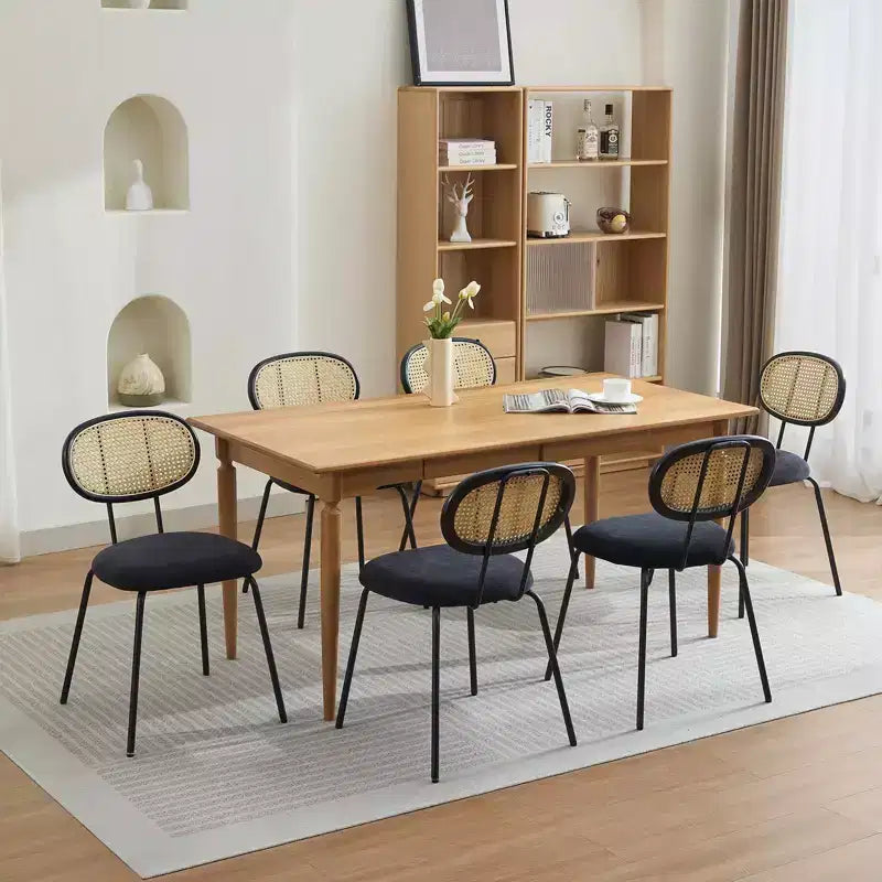 COZONY Lot de 2 Chaises de Salle à Manger en Métal, Chaises de Cuisine Modernes Rembourrées avec Dossier en Treillis Tressé et Structure en Métal Robuste