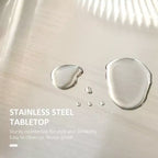 Îlot de cuisine sur roulettes, Desserte de cuisine roulante avec comptoir en acier inoxydable, tiroir, porte-serviettes et porte-épices, Chariot de rangement utilitaire
