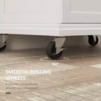 Îlot de cuisine sur roulettes, Desserte de cuisine roulante avec comptoir en acier inoxydable, tiroir, porte-serviettes et porte-épices, Chariot de rangement utilitaire