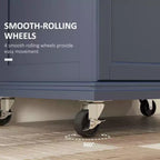 Îlot de cuisine sur roulettes, Desserte de cuisine roulante avec comptoir en acier inoxydable, tiroir, porte-serviettes et porte-épices, Chariot de rangement utilitaire