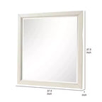 Miroir de commode Royal Hampton, verre biseauté, bois massif finition blanc antique, 38 pouces
