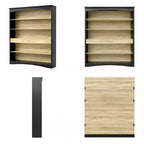 Bibliothèque Famapy minimaliste vintage avec 3 tiroirs et 5 étagères ouvertes, bibliothèque design Lancaster Heritage
