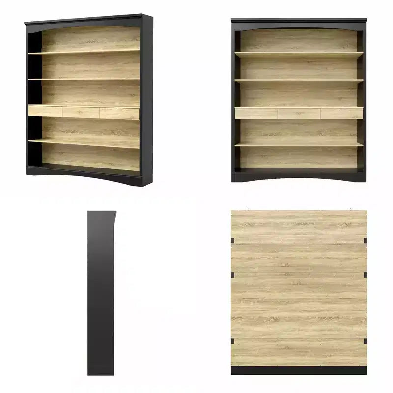Bibliothèque Famapy minimaliste vintage avec 3 tiroirs et 5 étagères ouvertes, bibliothèque design Lancaster Heritage