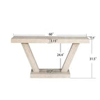Console d'entrée rustique de 60 pouces avec plateau en bois vieilli, base large en V pour couloir - Panipeachy