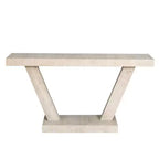 Console d'entrée rustique de 60 pouces avec plateau en bois vieilli, base large en V pour couloir - Panipeachy