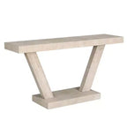 Console d'entrée rustique de 60 pouces avec plateau en bois vieilli, base large en V pour couloir - Panipeachy