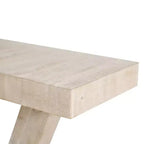 Console d'entrée rustique de 60 pouces avec plateau en bois vieilli, base large en V pour couloir - Panipeachy