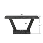 Console d'entrée rustique de 60 pouces avec plateau en bois vieilli, base large en V pour couloir - Panipeachy