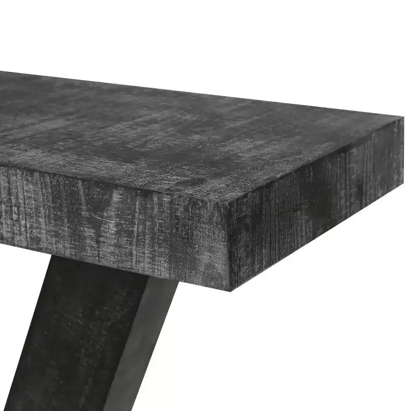 Console d'entrée rustique de 60 pouces avec plateau en bois vieilli, base large en V pour couloir - Panipeachy