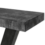Console d'entrée rustique de 60 pouces avec plateau en bois vieilli, base large en V pour couloir - Panipeachy
