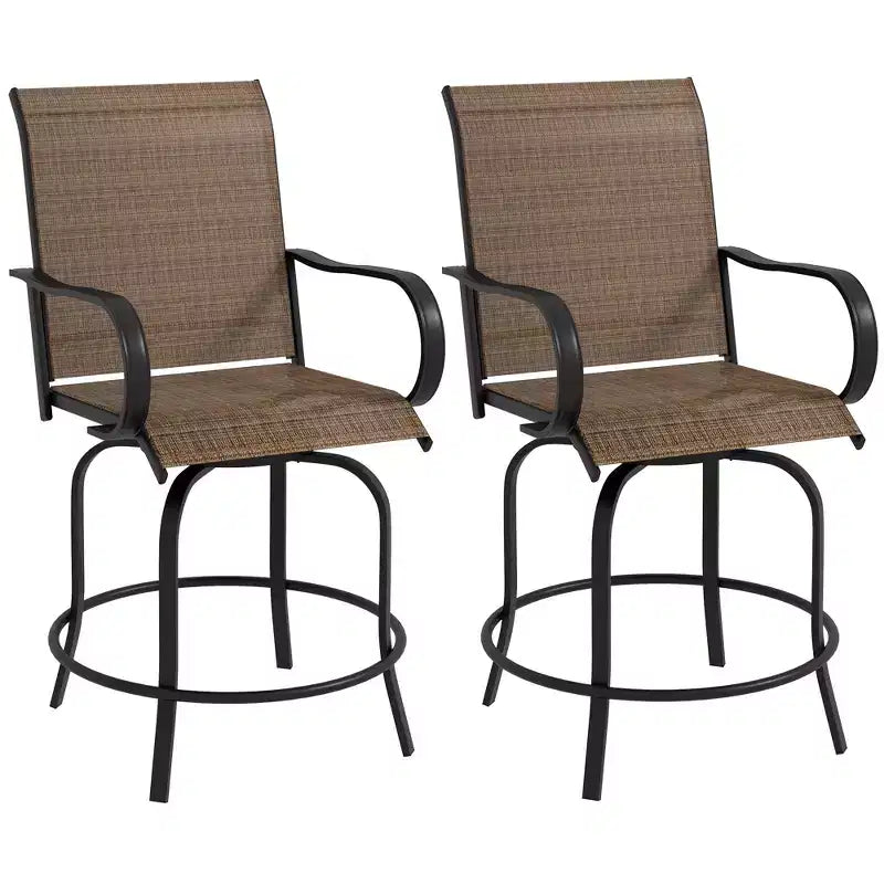 Lot de 2 tabourets de bar d'extérieur, chaises de bar pivotantes à 360 degrés, 26,75 x 29,5 x 48,5