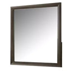 Miroir de commode Royal Hampton, verre biseauté, cadre en bois brun foncé, 44x45
