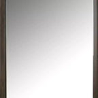 Miroir de commode Royal Hampton, verre biseauté, cadre en bois brun foncé, 44x45