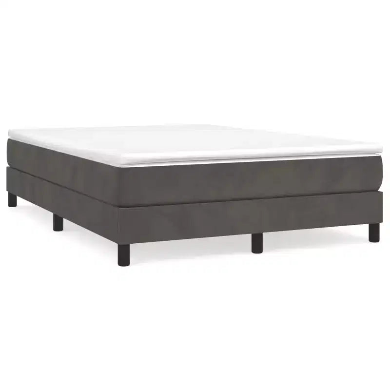 Cadre de lit Velours gris foncé, contreplaqué, bois manufacturé Grand lit