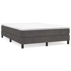 Cadre de lit Velours gris foncé, contreplaqué, bois manufacturé Grand lit