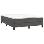 Cadre de lit Velours gris foncé, contreplaqué, bois manufacturé Grand lit