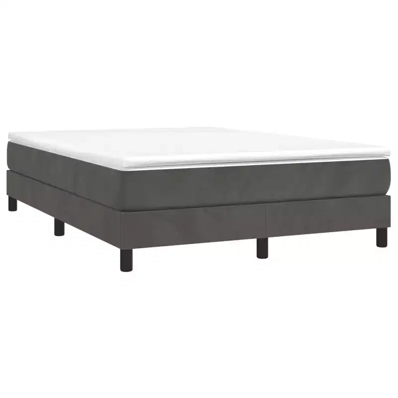 Cadre de lit Velours gris foncé, contreplaqué, bois manufacturé Grand lit