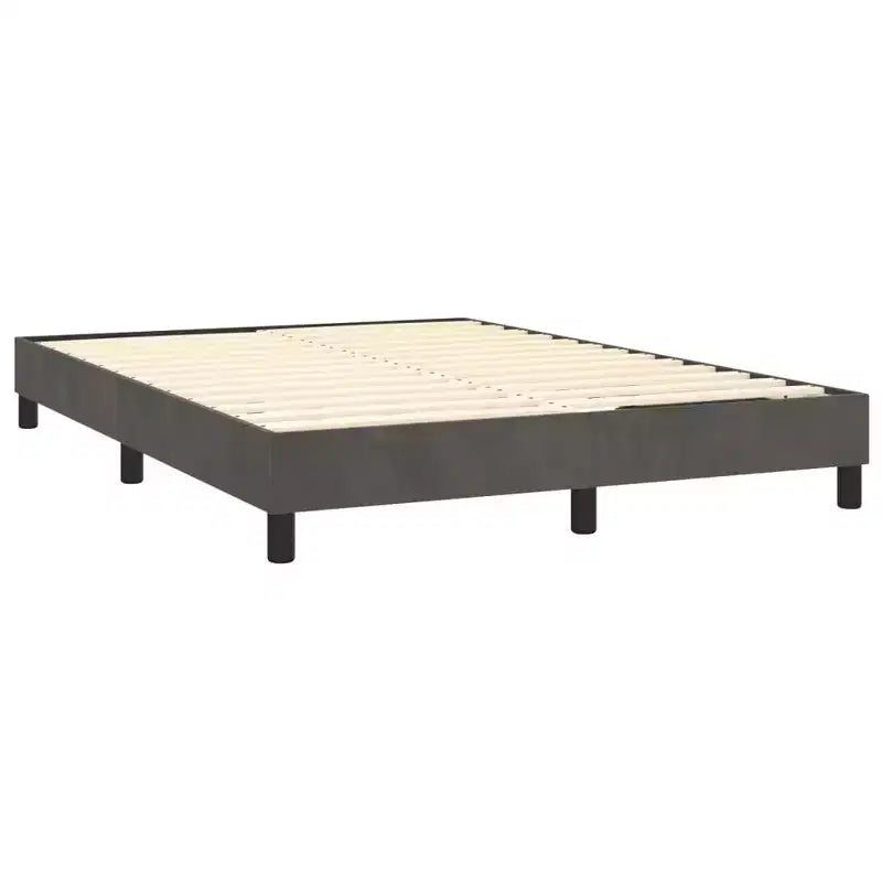 Cadre de lit Velours gris foncé, contreplaqué, bois manufacturé Grand lit