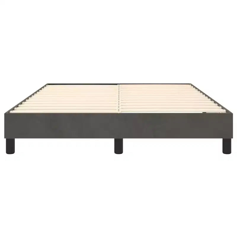 Cadre de lit Velours gris foncé, contreplaqué, bois manufacturé Grand lit