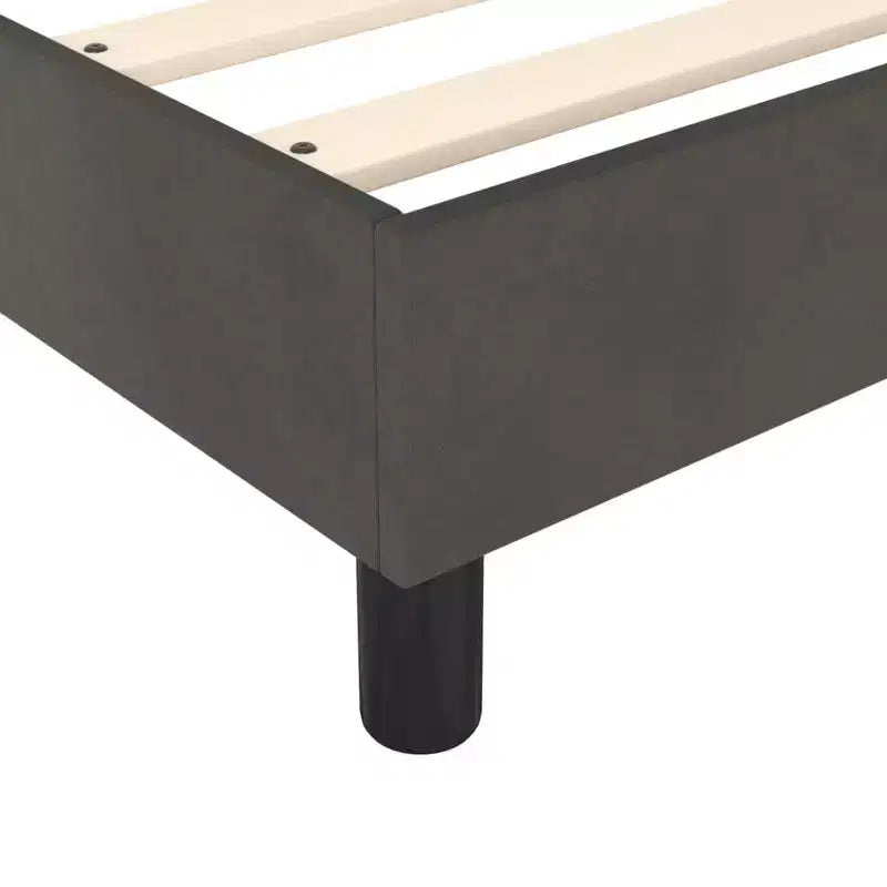 Cadre de lit Velours gris foncé, contreplaqué, bois manufacturé Grand lit