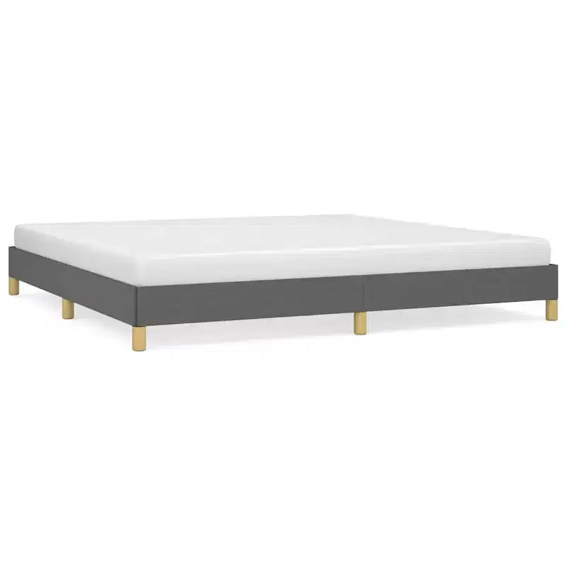 Cadre de lit Gris foncé 100 % polyester, contreplaqué, bois composite King