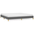 Cadre de lit Gris foncé 100 % polyester, contreplaqué, bois composite King