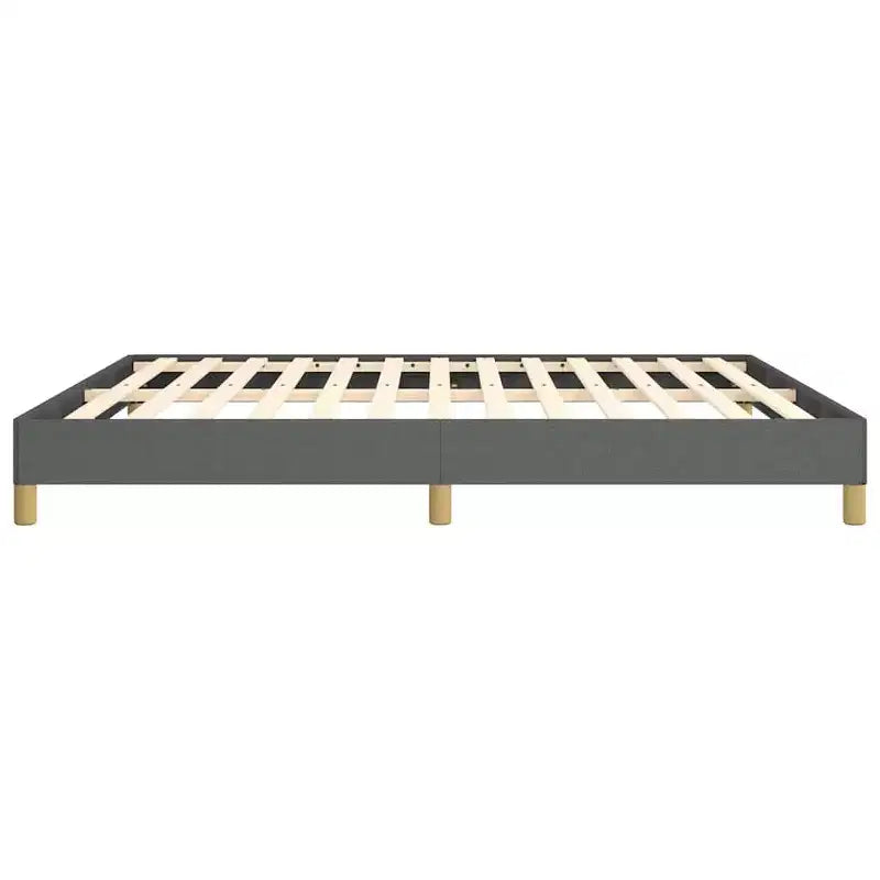 Cadre de lit Gris foncé 100 % polyester, contreplaqué, bois composite King