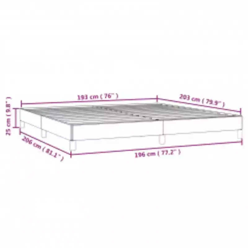 Cadre de lit Gris foncé 100 % polyester, contreplaqué, bois composite King