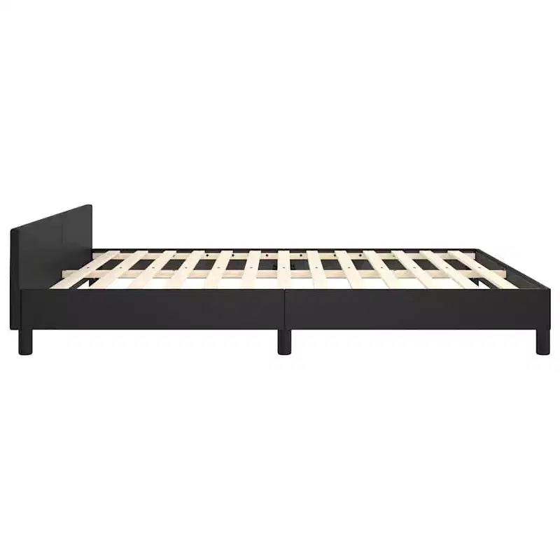 Cadre de lit avec tête de lit Similicuir noir, contreplaqué, bois manufacturé
