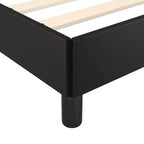 Cadre de lit avec tête de lit Similicuir noir, contreplaqué, bois manufacturé