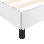 Cadre de lit avec tête de lit Similicuir blanc, contreplaqué, bois manufacturé