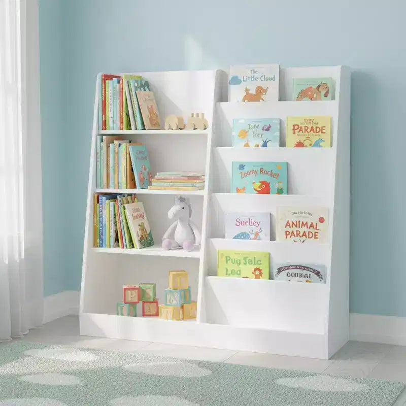 Étagère pour Livres et Jouets Homy Casa pour Enfants avec Étagères Ouvertes, Blanche