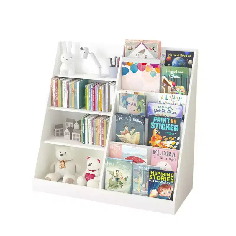 Étagère pour Livres et Jouets Homy Casa pour Enfants avec Étagères Ouvertes, Blanche