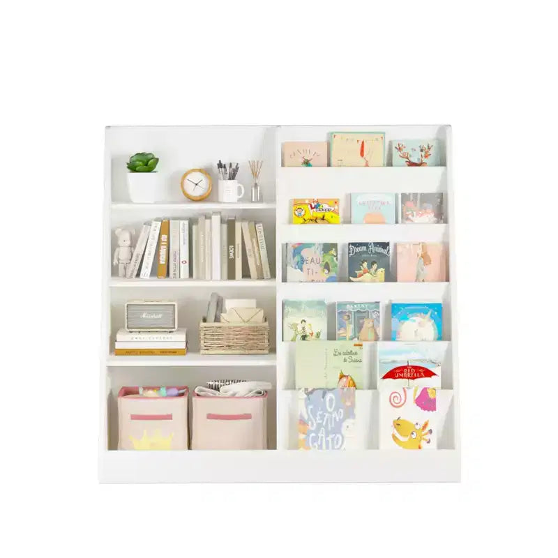 Étagère pour Livres et Jouets Homy Casa pour Enfants avec Étagères Ouvertes, Blanche