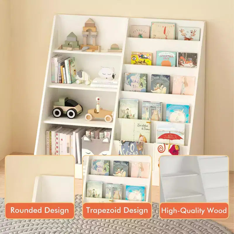 Étagère pour Livres et Jouets Homy Casa pour Enfants avec Étagères Ouvertes, Blanche