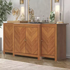 Buffet Galano 4 portes à chevrons en Noyer ambré 61,9 L 19,6 P 30 H