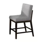 Lot de 2 chaises de hauteur comptoir Royal Hampton, lin gris, bois marron expresso