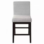 Lot de 2 chaises de hauteur comptoir Royal Hampton, lin gris, bois marron expresso