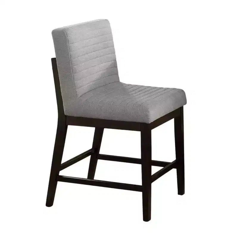 Lot de 2 chaises de hauteur comptoir Royal Hampton, lin gris, bois marron expresso