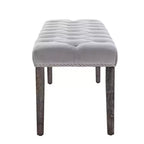 EHMKNP Banc capitonné élégant en velours touffeté Banc décoratif pour salle à manger, Tabouret d'appoint pour chambre, Siège d'entrée avec pieds en bois