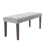 EHMKNP Banc capitonné élégant en velours touffeté Banc décoratif pour salle à manger, Tabouret d'appoint pour chambre, Siège d'entrée avec pieds en bois