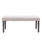 EHMKNP Banc capitonné élégant en velours touffeté Banc décoratif pour salle à manger, Tabouret d'appoint pour chambre, Siège d'entrée avec pieds en bois