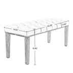 EHMKNP Banc capitonné élégant en velours touffeté Banc décoratif pour salle à manger, Tabouret d'appoint pour chambre, Siège d'entrée avec pieds en bois