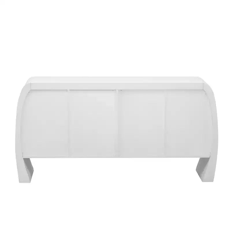 Meuble de rangement GDFStudio Oscar à 4 portes en placage de frêne avec pieds incurvés et étagères réglables