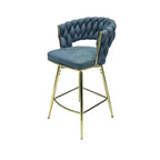 Tabourets de bar Okak en daim tressé de 66 cm (lot de 2), fauteuils pivotants à 360° avec repose-pieds, chaises de cuisine réglables pour îlot de cuisine, bar de maison